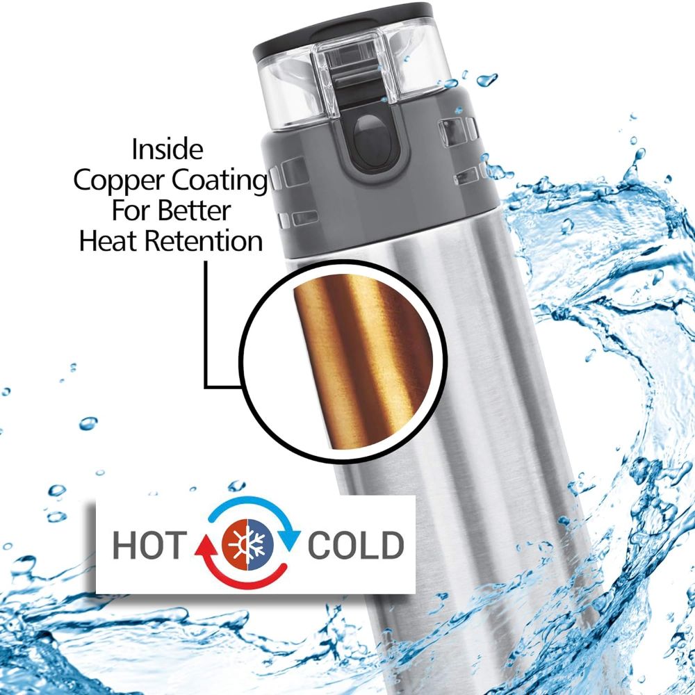 Milton Atlantis 900 Thermosteel Hot & Cold Tea Water Bottle 750 ml Silver
