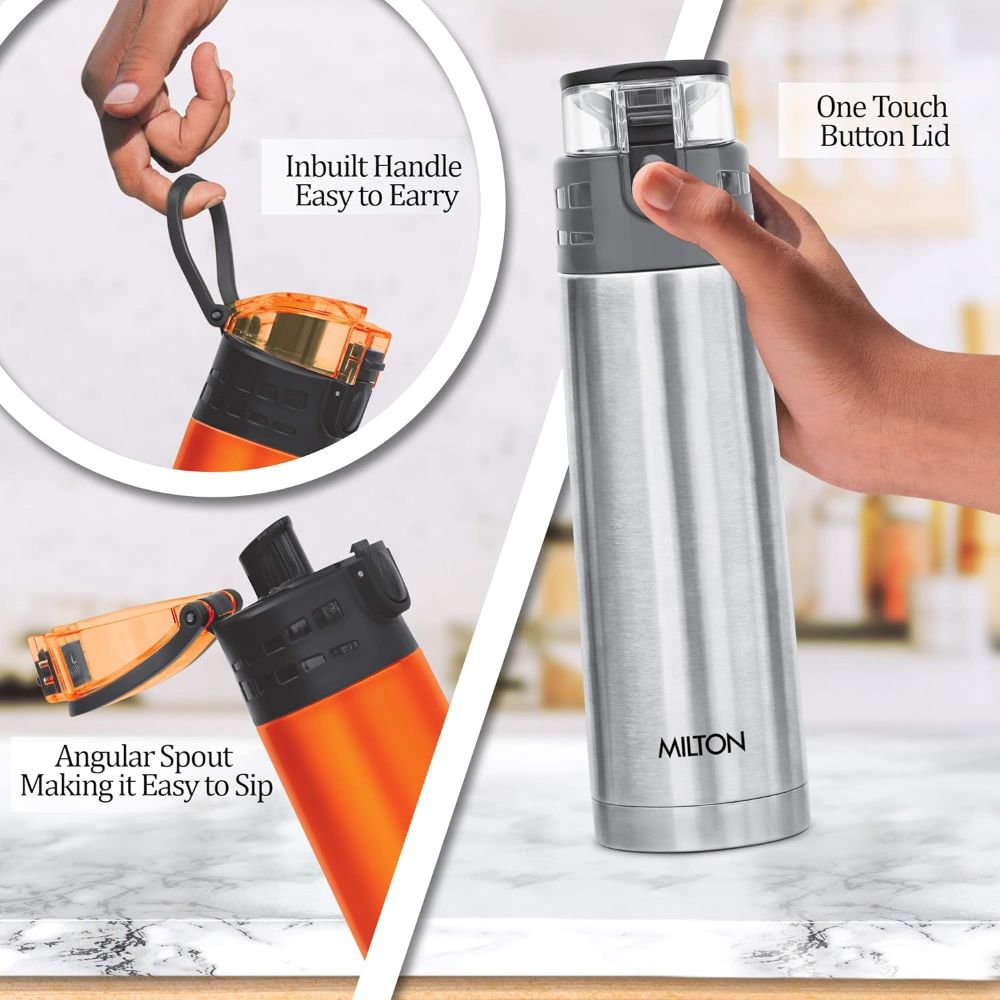 Milton Atlantis 900 Thermosteel Hot & Cold Tea Water Bottle 750 ml Silver