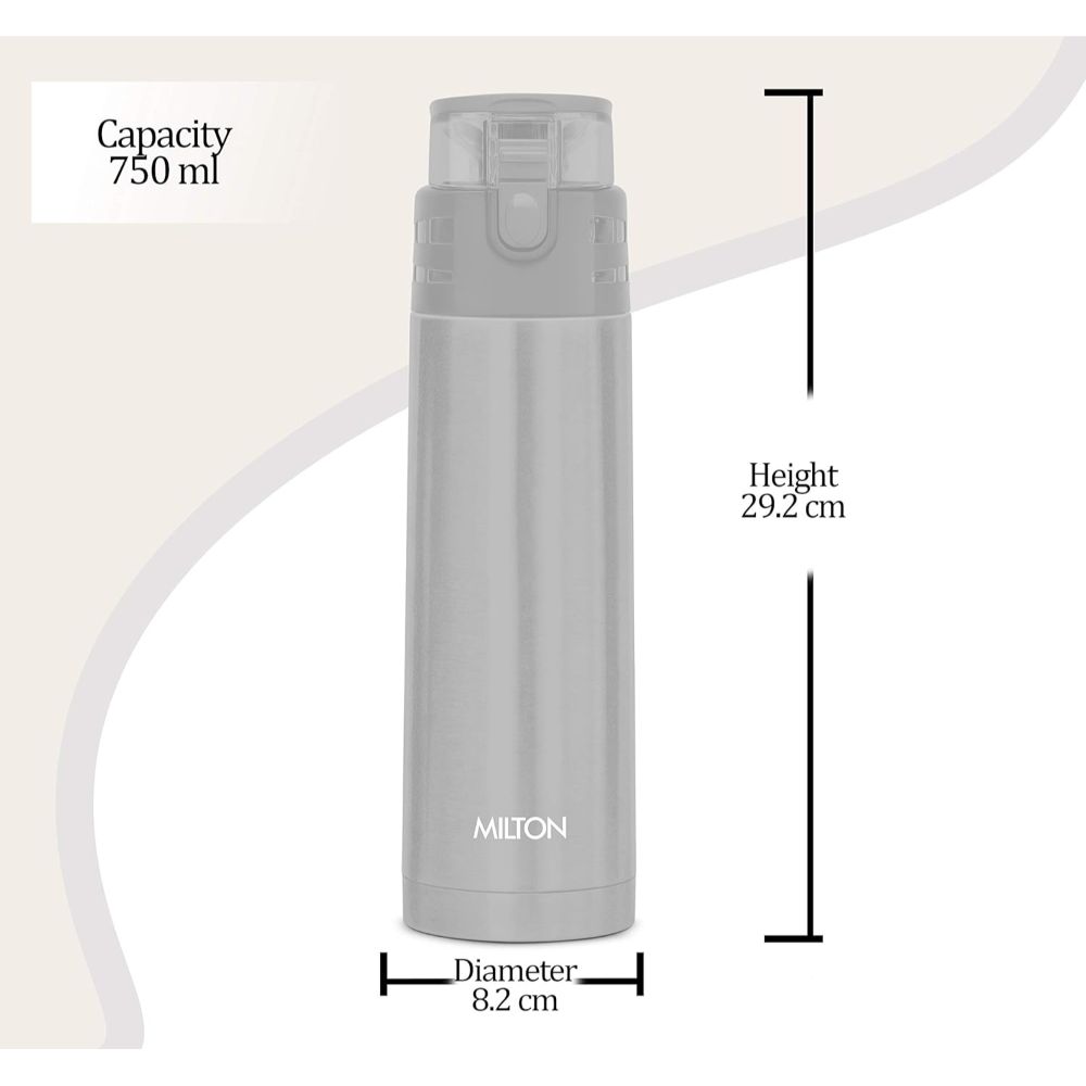 Milton Atlantis 900 Thermosteel Hot & Cold Tea Water Bottle 750 ml Silver