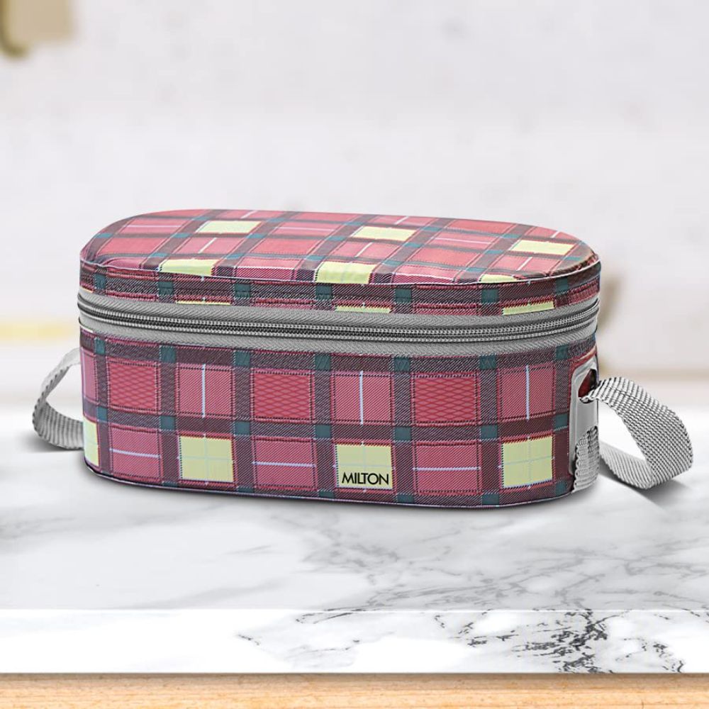 Milton Corporate Lunch 3 Stainless Steel Container Lunch Box with Bag, Pink, 500 & 280 ml