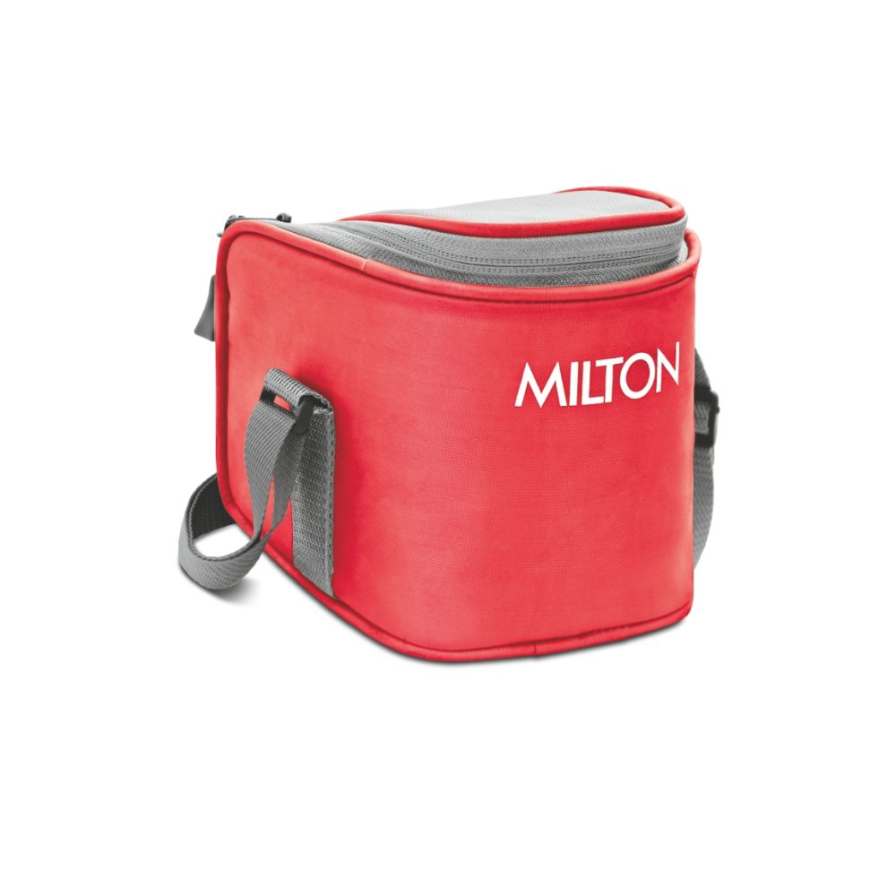 Milton Cube 2 Stainless Steel Tiffin Lunch Box with 2 Containers, 300 ml each, Red
