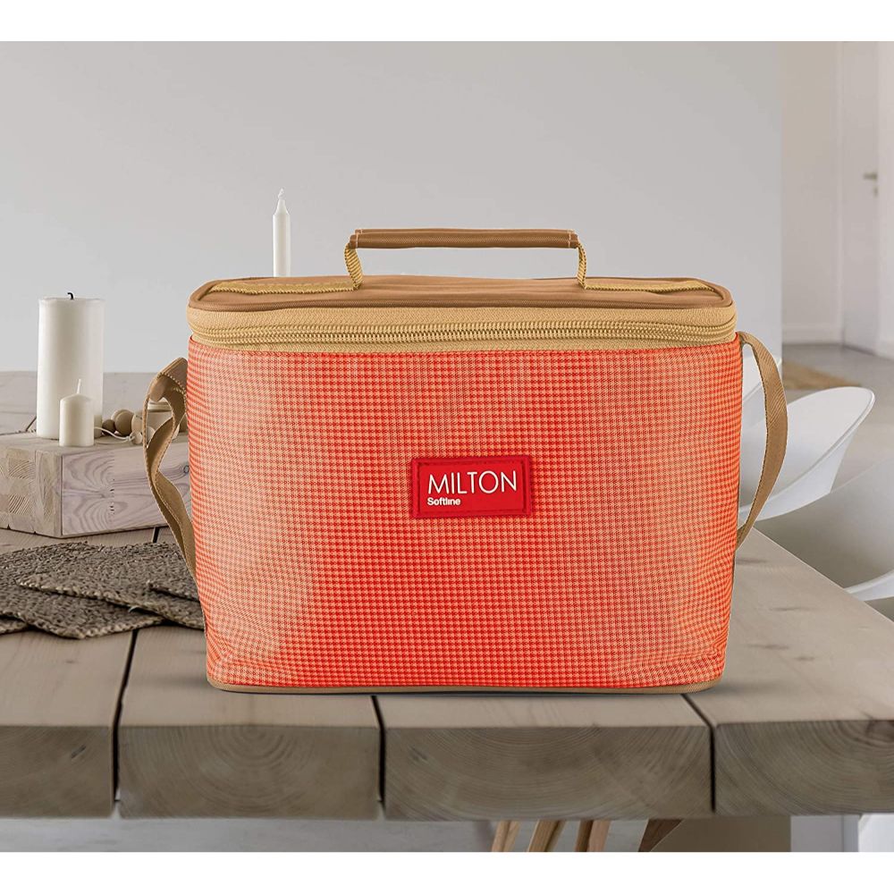Milton DELICIOUS COMBO Stainless Steel Lunch Pack With Bag, Orange