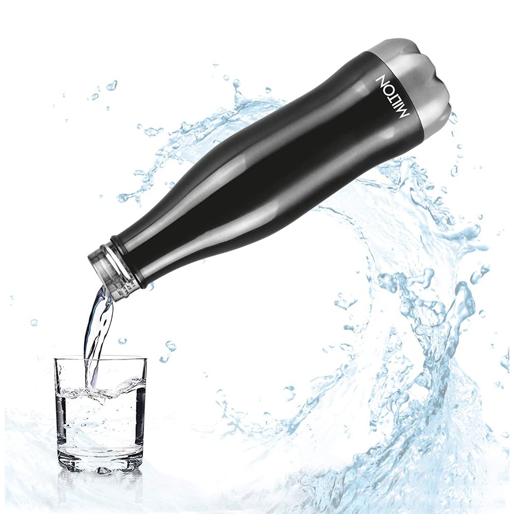 Milton Duke-1000 Thermosteel Hot and Cold Water Bottle, 920 ML, Black