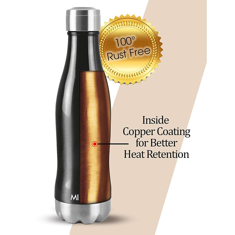 Milton Duke-1000 Thermosteel Hot and Cold Water Bottle, 920 ML, Black