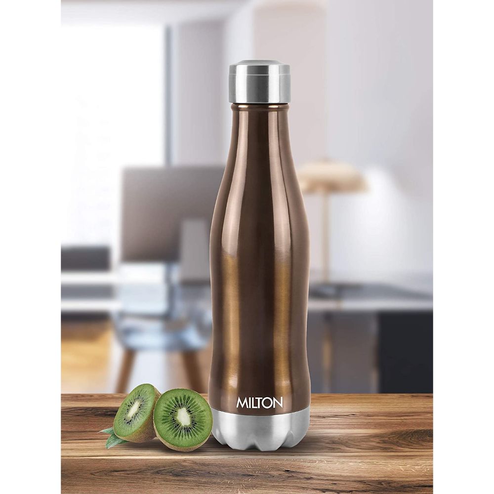 Milton Duke-750 Thermosteel Hot and Cold Water Bottle, 620 ML, Coffee Brown