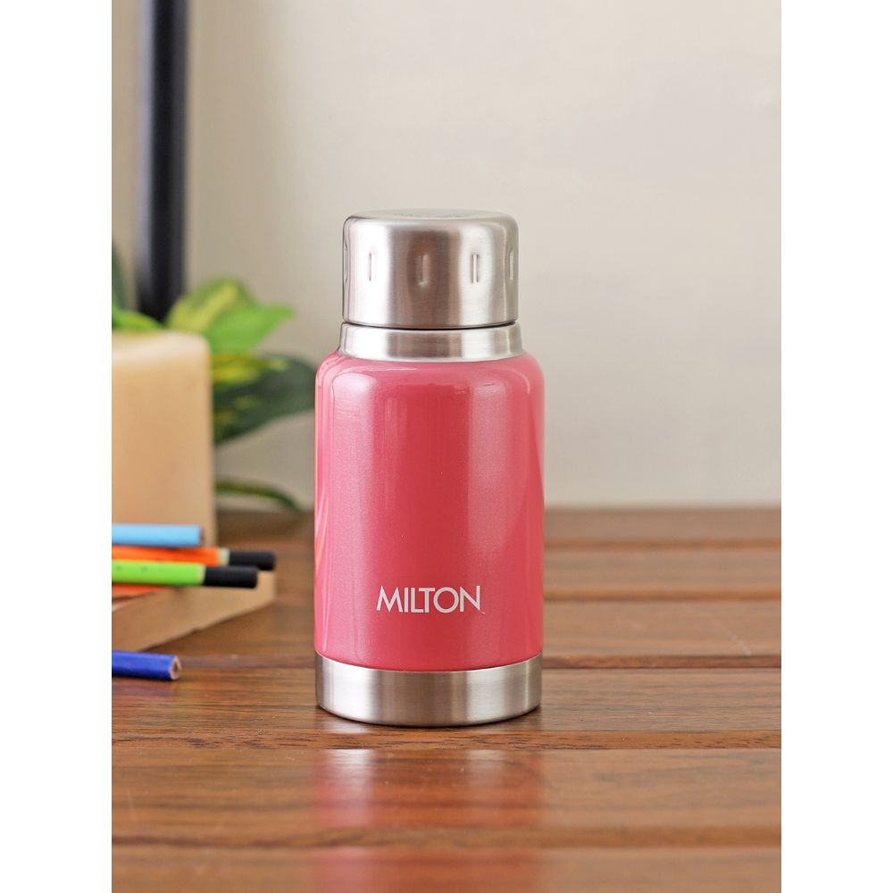 Milton Elfin 160 Thermosteel Hot & Cold Water Bottle, Pink, 160 ml