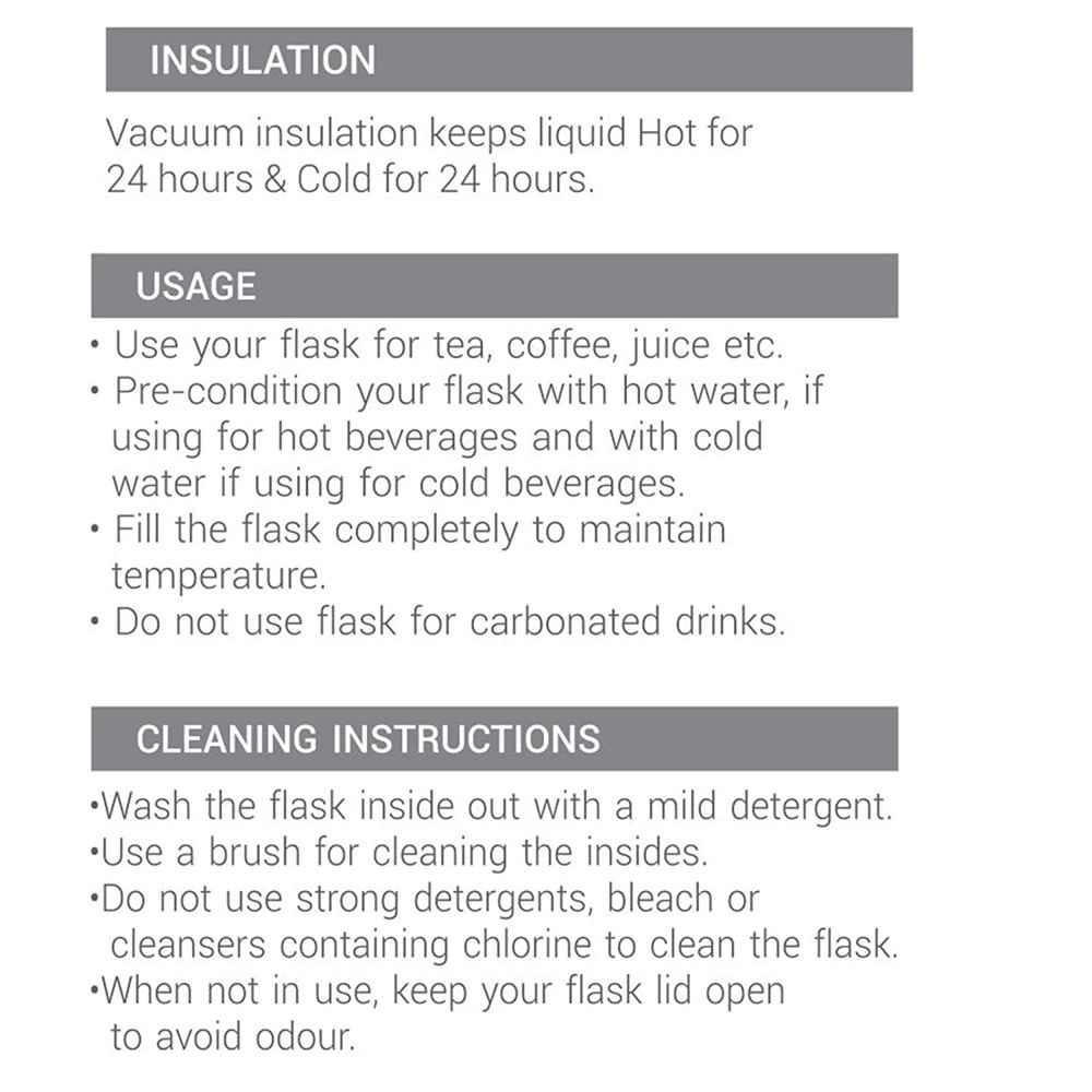 Milton Elfin 500 Thermosteel Hot & Cold Water Bottle, Silver, 500 ml