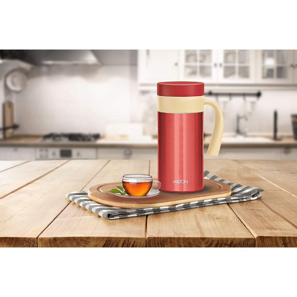 Milton Flagon 400 Thermosteel Hot & Cold Tea Coffee Flask 380 ml Red