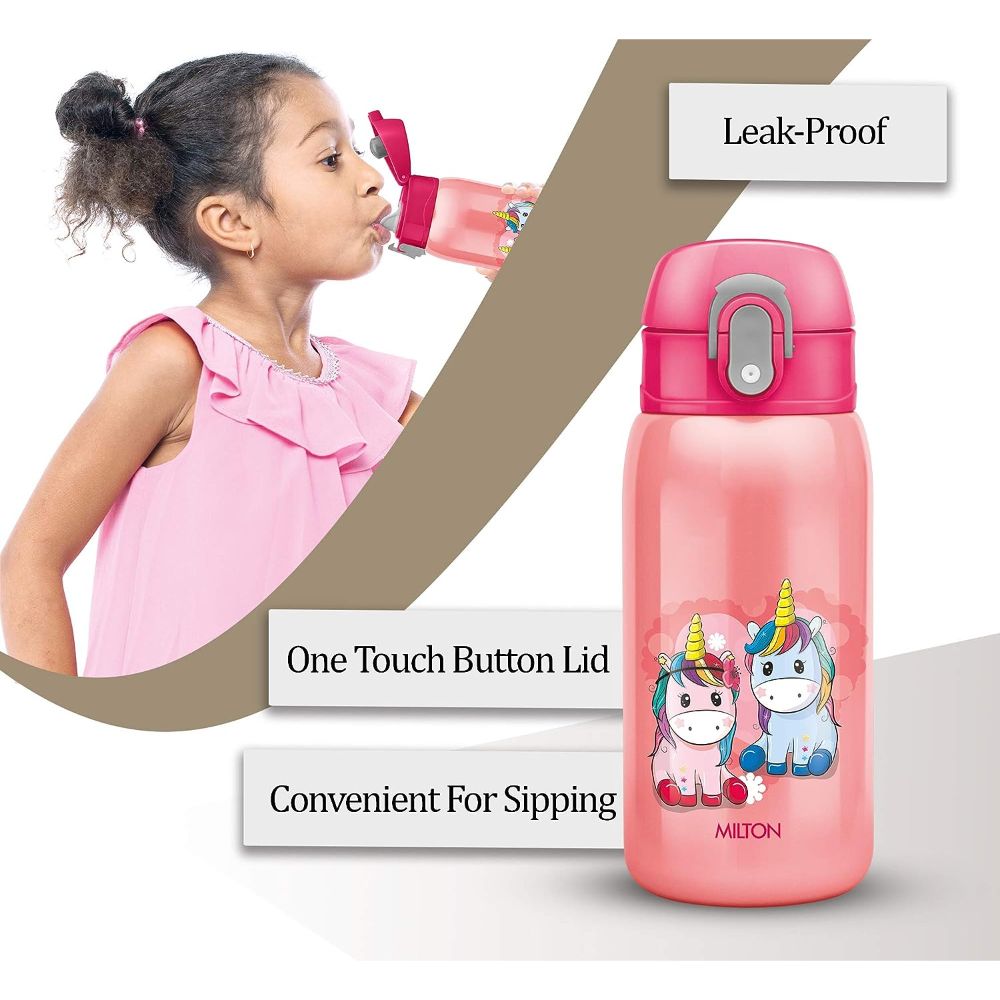 Milton Jolly-375 THERMOSTEEL WATER SIPPER BOTTLE PINK, 300 ml