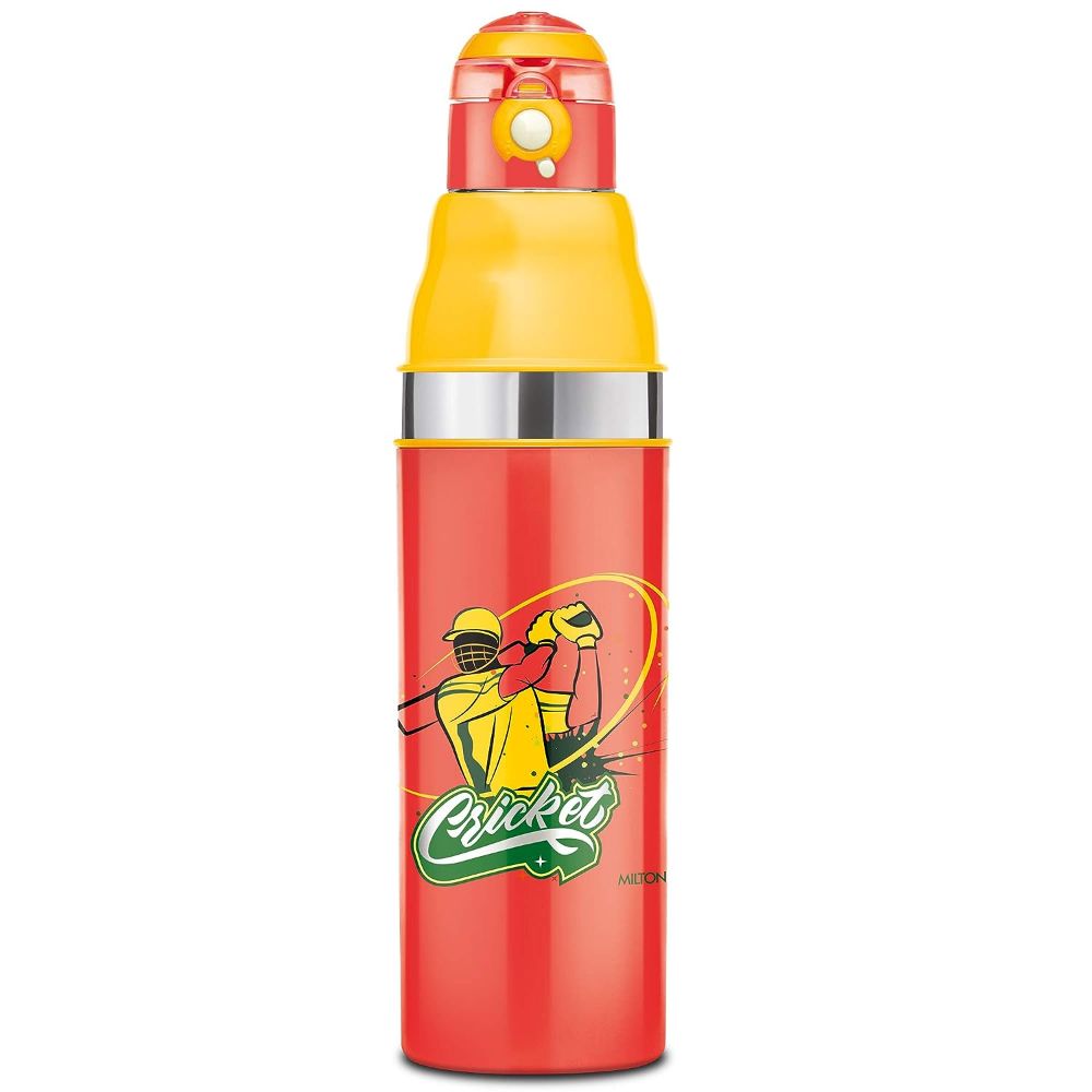 Milton KOOL STUNNER 900 Inner Steel Water Bottle for Kids, Red, 660 ml