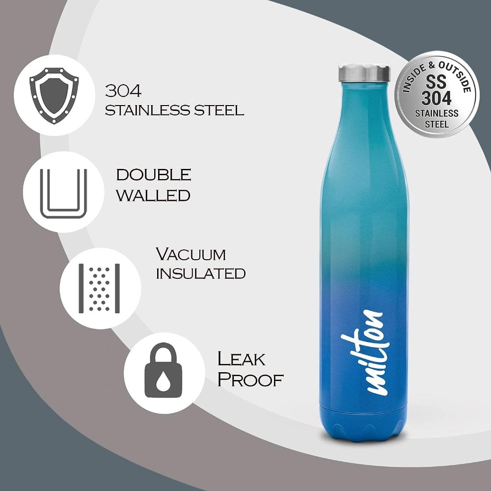 Milton PRUDENT 800 Thermosteel Hot & Cold Water Bottle 820 ml, Blue