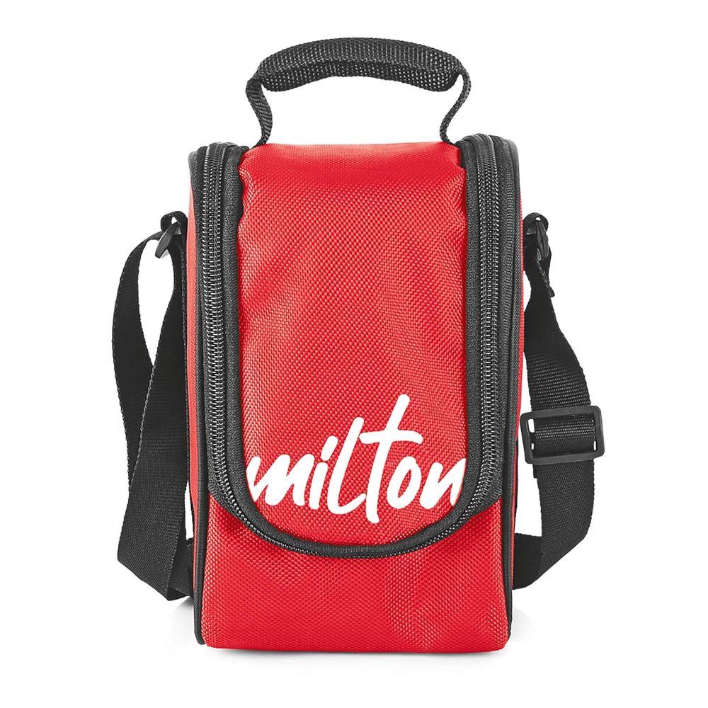 Milton TASTY LUNCH-4 Stainless Steel Lunch Pack With Bag, Red