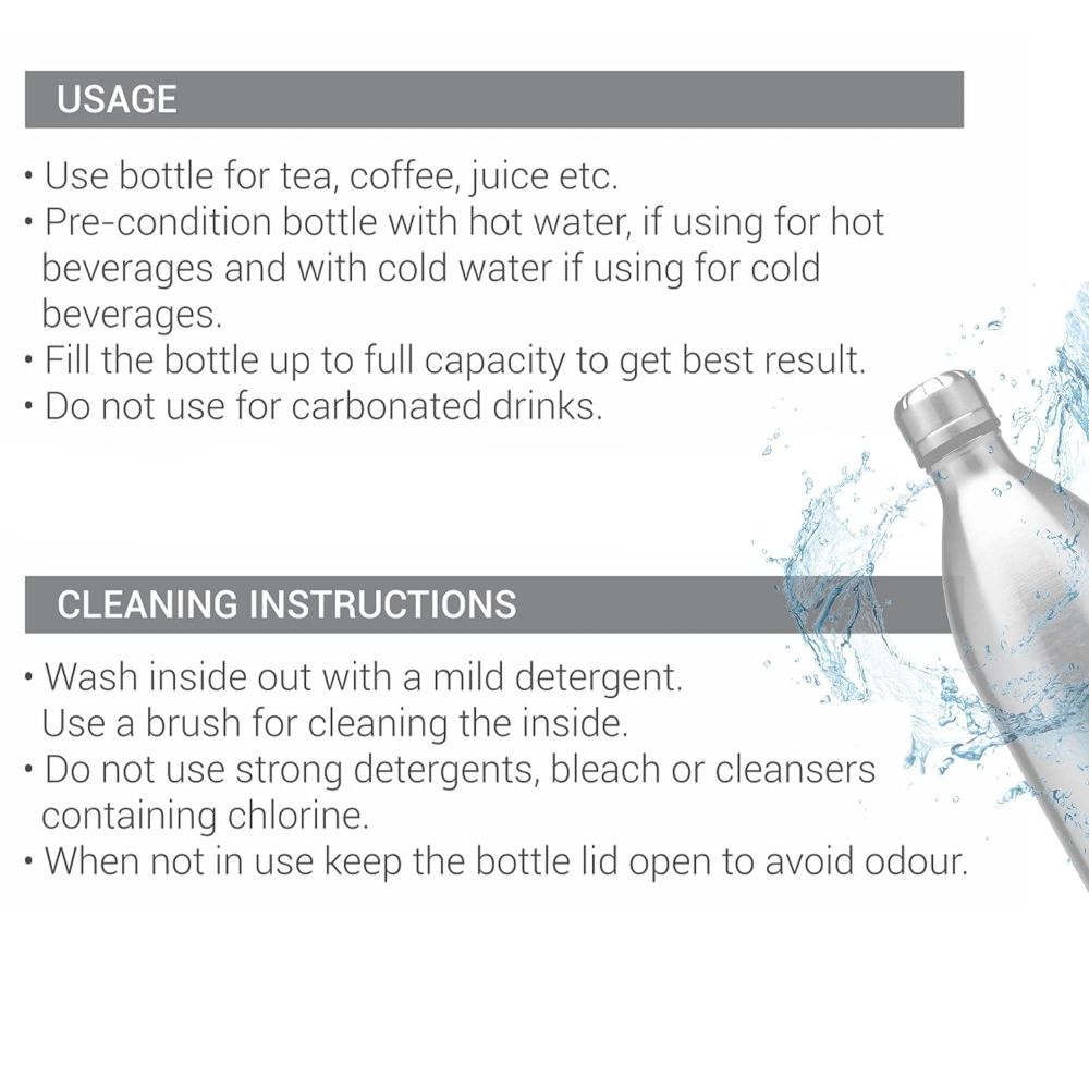 Milton Duo DLX 750 Thermosteel 24 Hours Hot and Cold Water Bottle, 1 Piece, 700 ml, Blue | Leak Proof | Office Bottle | Gym | Home | Kitchen | Hiking | Trekking | Travel Bottle