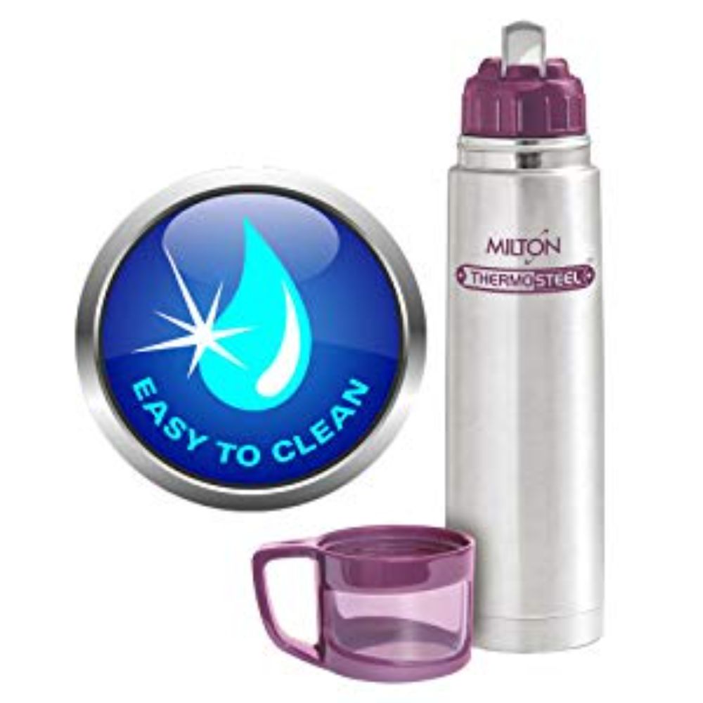 Milton Thermosteel Glassy Drinking Cup Lid, 1000 ml, Pink