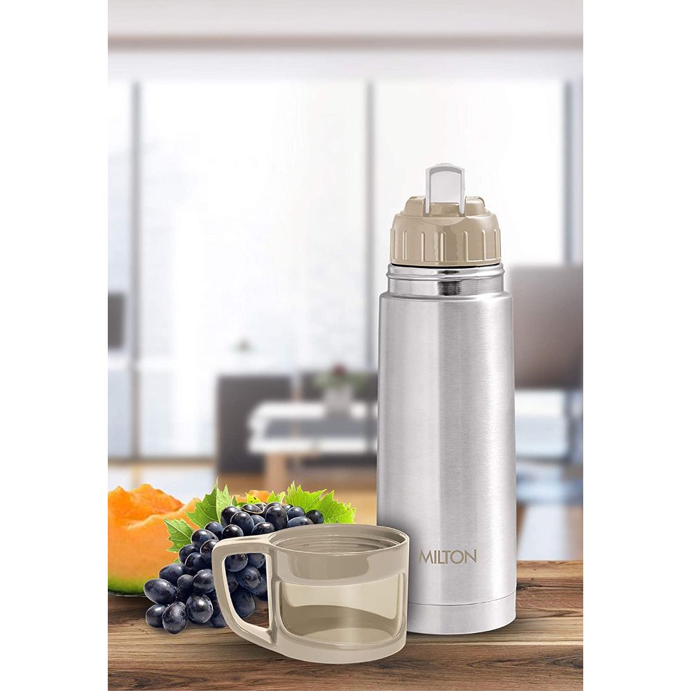 Milton Thermosteel Glassy Drinking Cup Lid, 350 ml, Grey
