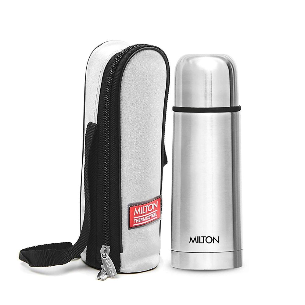 Milton Vacuum Flasks Thermosteel 350 ml, With Plain Lid ml, Steel Plain