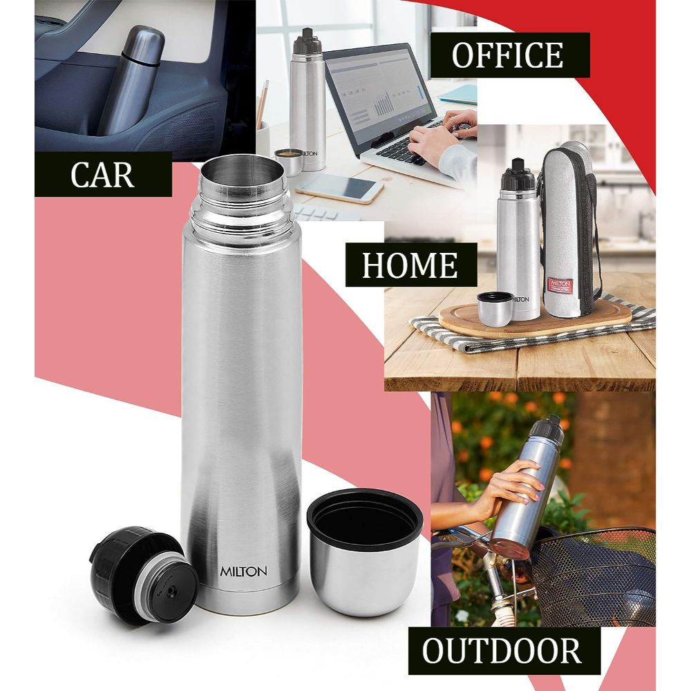 Milton Vacuum Flasks Thermosteel Flip Lid 750 ml, Steelplain