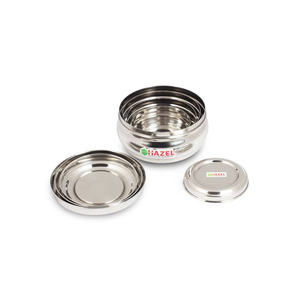 HAZEL Stainless Steel Kitchen Storage Containers, 250 ml To 1000 ml, Sliver, Set Of 4