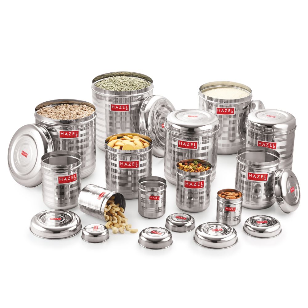 HAZEL Kitchen Storage Steel Container - 12 Pcs Set
