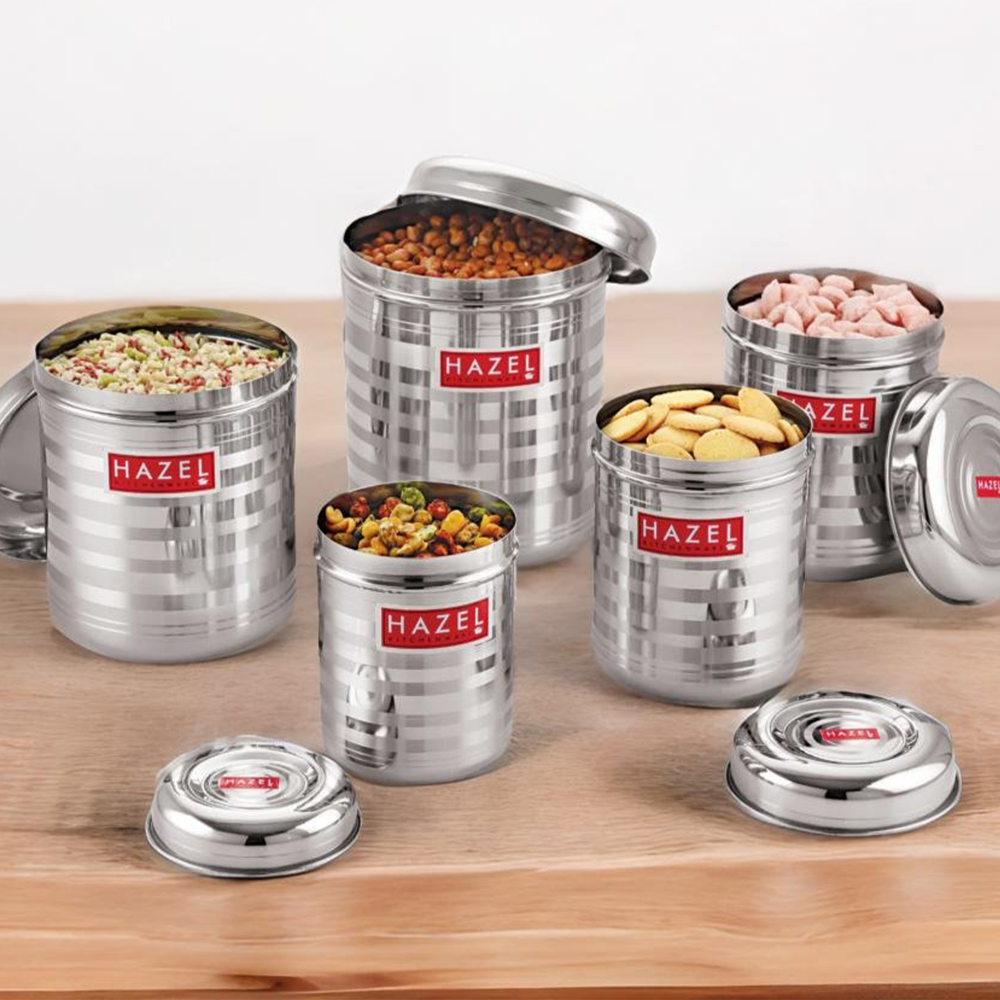 HAZEL Kitchen Storage Steel Container - 5 Pcs Set - Orange