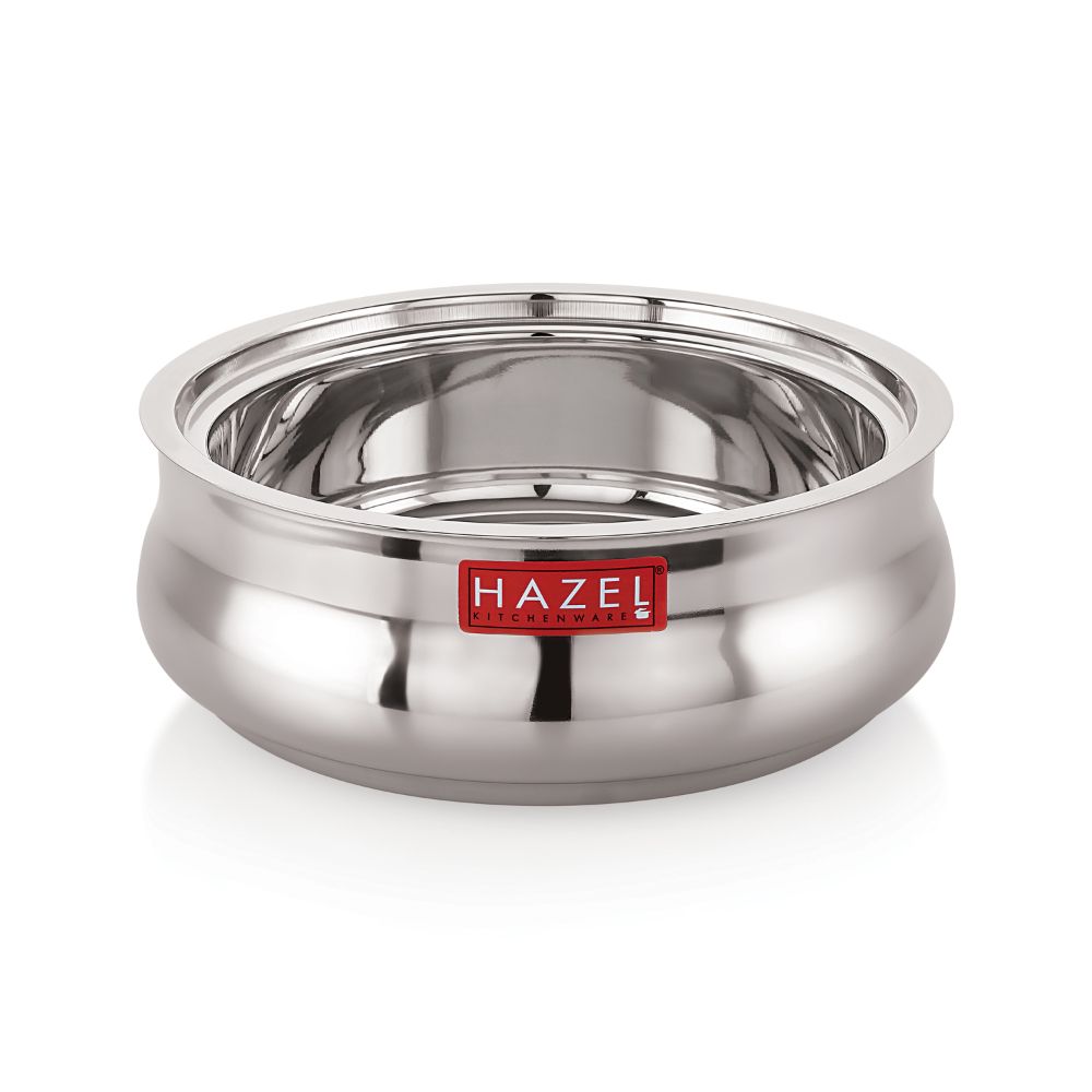 HAZEL Stainless Steel Casserole for Roti With Glass Lid | Chapati Casserole with Transparent Lid | Steel Roti Dabba for Serving | Hotcase for food serving, 800 ML, Silver