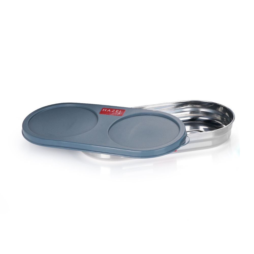 HAZEL Stainless Steel Oval Shape Container Roti box with Airtight Lid | Chapati Container for Tiffin Box & Kitchen | Chapati, Roti & Puri Dabba