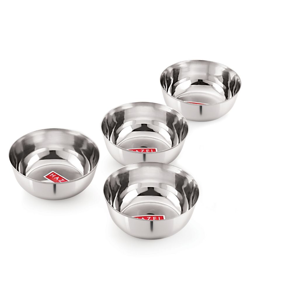 HAZEL Steel Mixing Bowls Wati Set of 4, 17 cmX 6.5 cm 1030 ml
