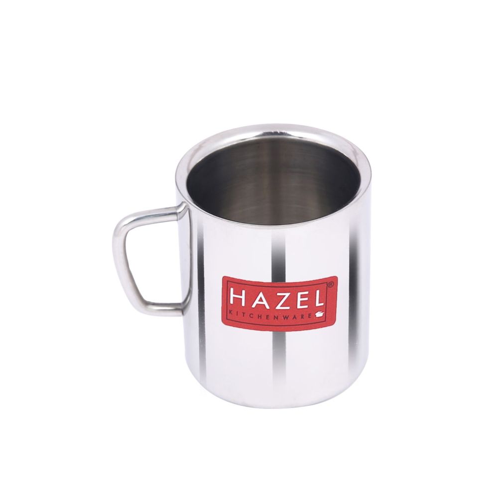 HAZEL Stainless Steel Double Wall Green Tea Coffee Big Sobar Mug, 1 Pc, 210 ml