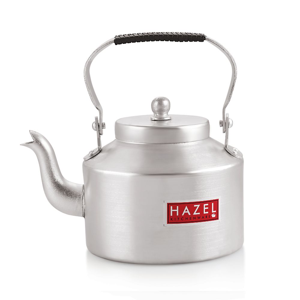 HAZEL Aluminium Indian Traditional Kettle Tea Coffee Pot Chai Maker With Handle, 20 cm, 3000 ML
