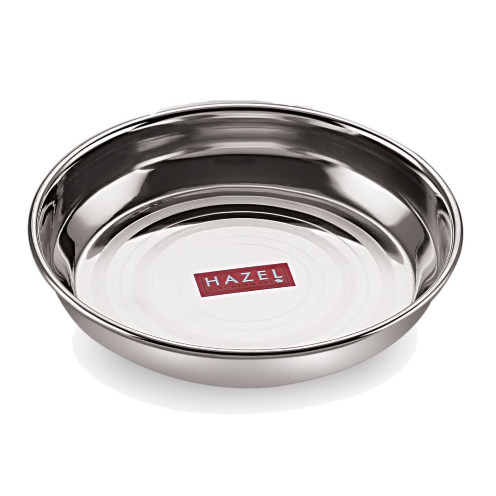 HAZEL Stainless Steel Plates Set | Small Steel Plates For Snacks | Breakfast Plates, 200 ML, Set of 1