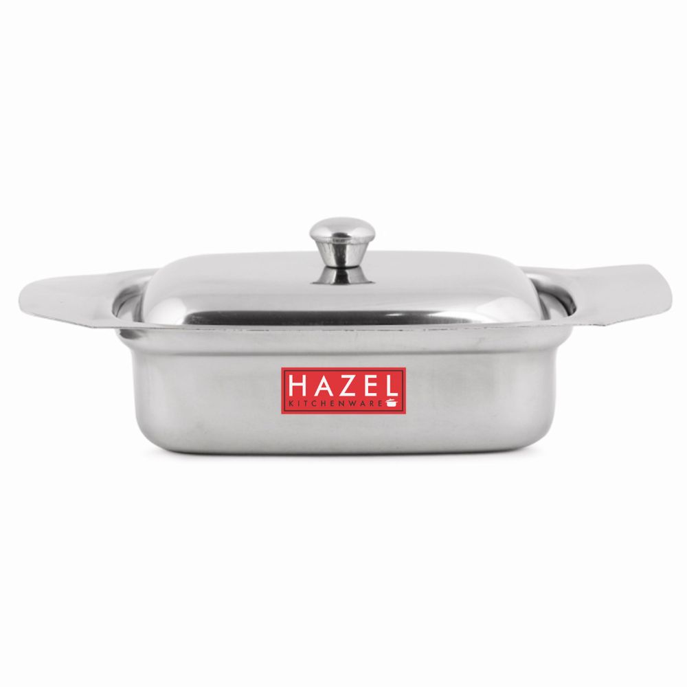 HAZEL Stainless Steel Butter Box with Lid | Butter Dish with Cover for Storing 500 gram Butter