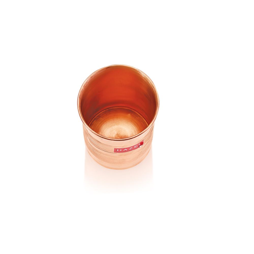 HAZEL Designer Copper Glass Tumbler, 400 ML