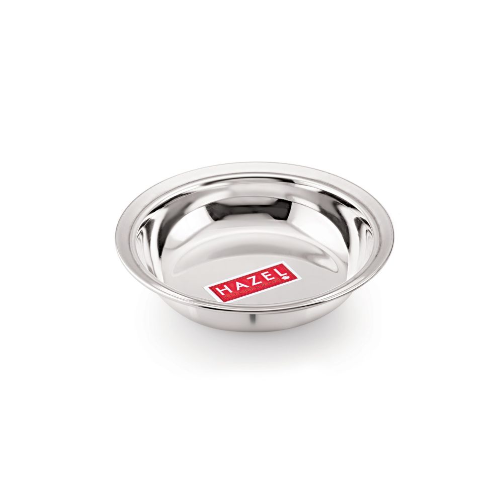 HAZEL Stainless Steel Snack Bowl / Plate Set | Small Steel Bowls Dish For Snacks | Breakfast Bowls, 600 ML