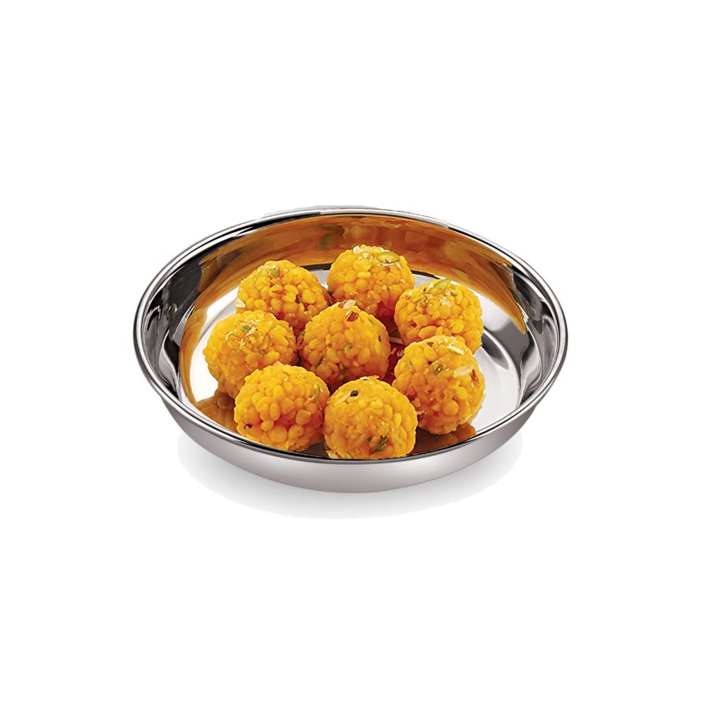 HAZEL Stainless Steel Snack Plates for Serving | Quarter Snacks Serving Set of 6 with Mirror Finish