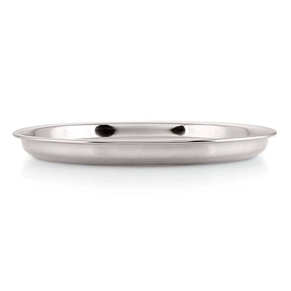 HAZEL Stainless Steel Plate Set For Dinner Launch | Designer Steel Thali Set |Steel Dinnerware, 28.5 cm, Medium