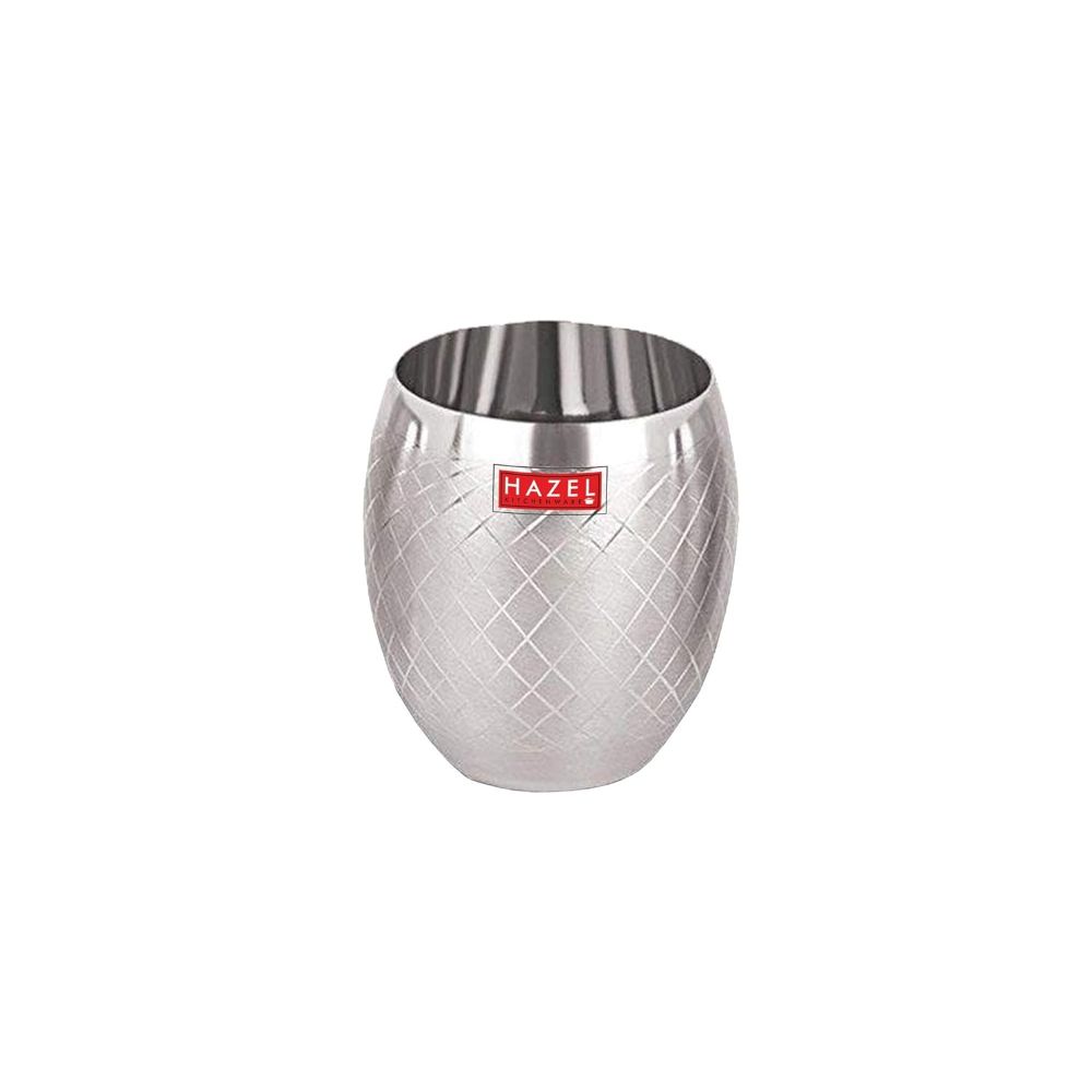 HAZEL Matt Finish Designer Stainless Steel Drinking Glasses 260 ml, Silver