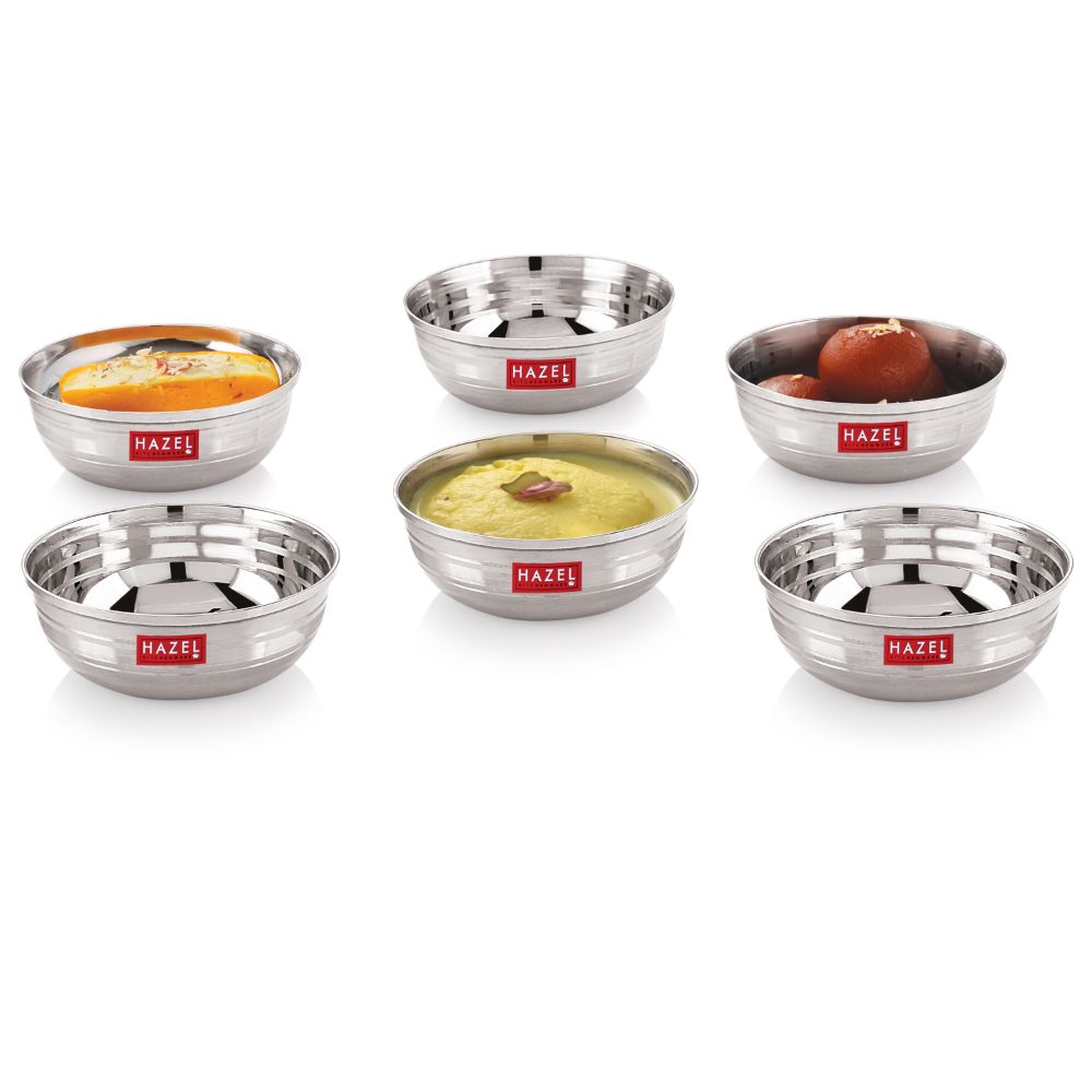 HAZEL Steel Vatti / Bowl - 6 Pcs Set - Small - M Vatti S10