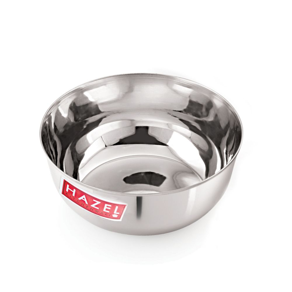 HAZEL Stainless Steel Serving Bowl | Steel Bowls For Soup, Salad, Ramen, Cereal | Steel Vati 400 ML
