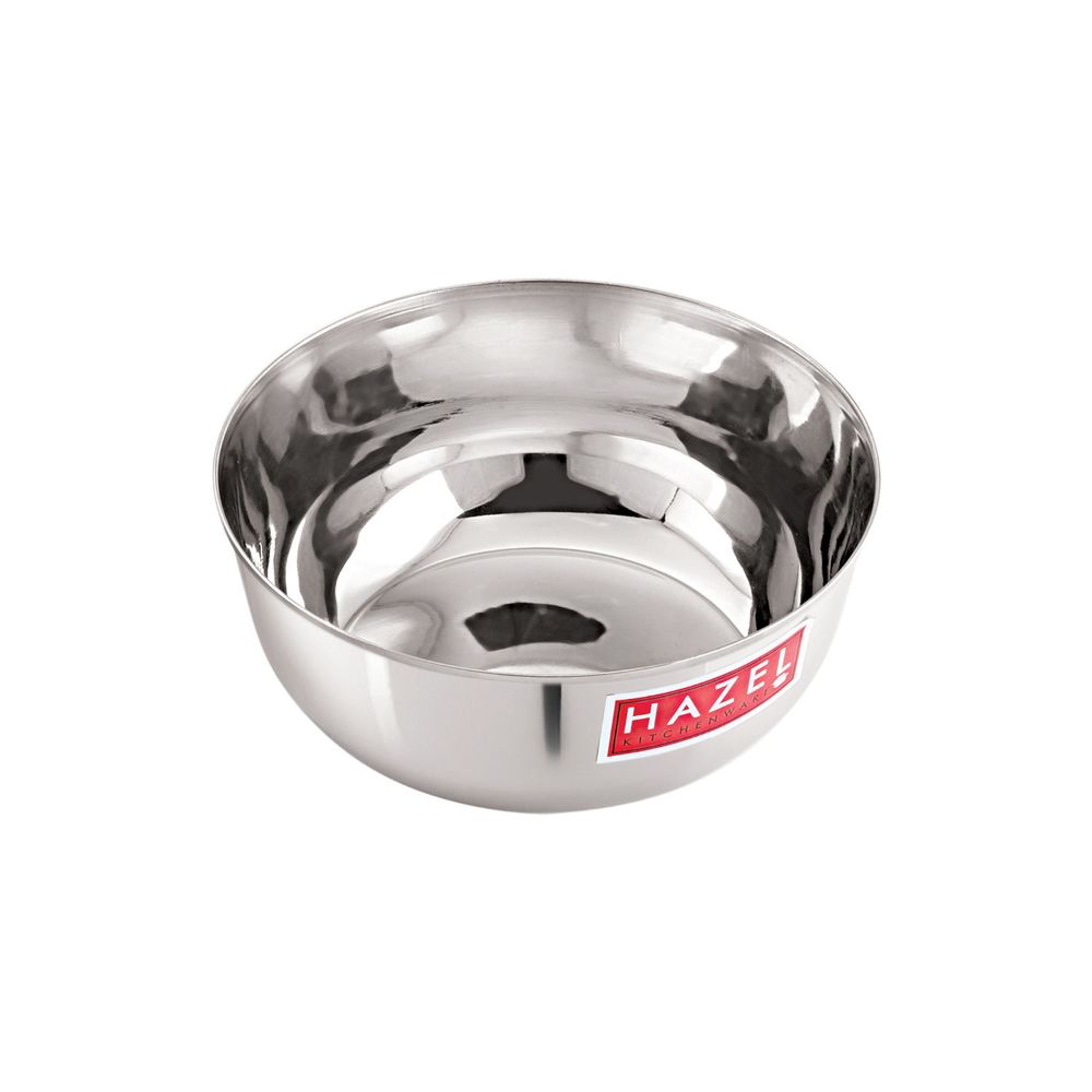 HAZEL Stainless Steel Serving Bowl | Steel Bowls For Soup, Salad, Ramen, Cereal | Steel Vati 600 ML