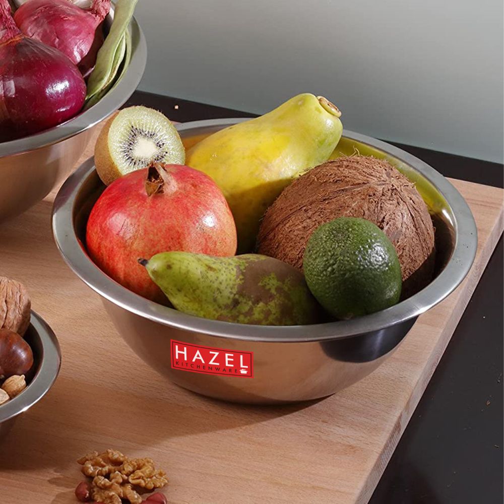 HAZEL Stainless Steel Serving Bow | Snacks Serving And Mixing Bowl Set | Kitchen Accessories Items, 770 ML