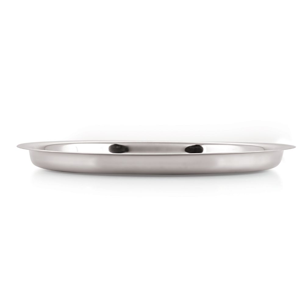 HAZEL Stainless Steel Plates Set | Premium Mirror Finish Thali Set Stainless Steel | Heavy Gauge Steel Plates Set For Dinner & Lunch Set of 1, 23 cm