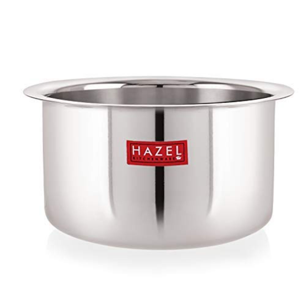 HAZEL Alfa Stainless Steel Flat Tope Without Lid, Set of 3, 300, 500 & 700 ml, Silver