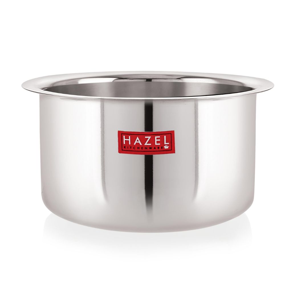 HAZEL Stainless Steel Tope with Premium Heavy Gauge Round | Bhagona for boiling set of 3