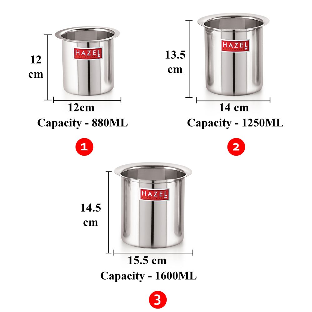 HAZEL Stainless Steel Milk Boiler Gunj | Deep Tope for boiling Milk