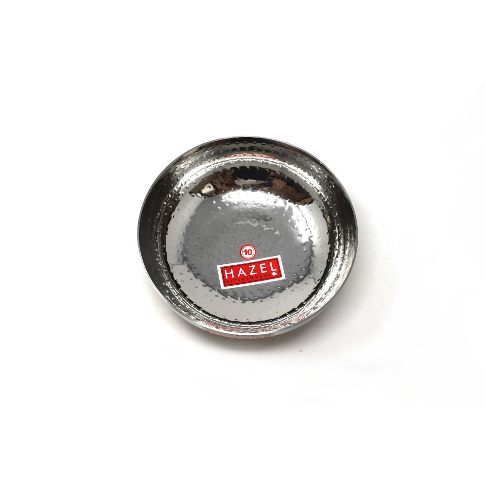 HAZEL Alfa Stainless Steel Hammered Tone Kadai Tasra, Diameter 20.5 cm, 1.35 LTR