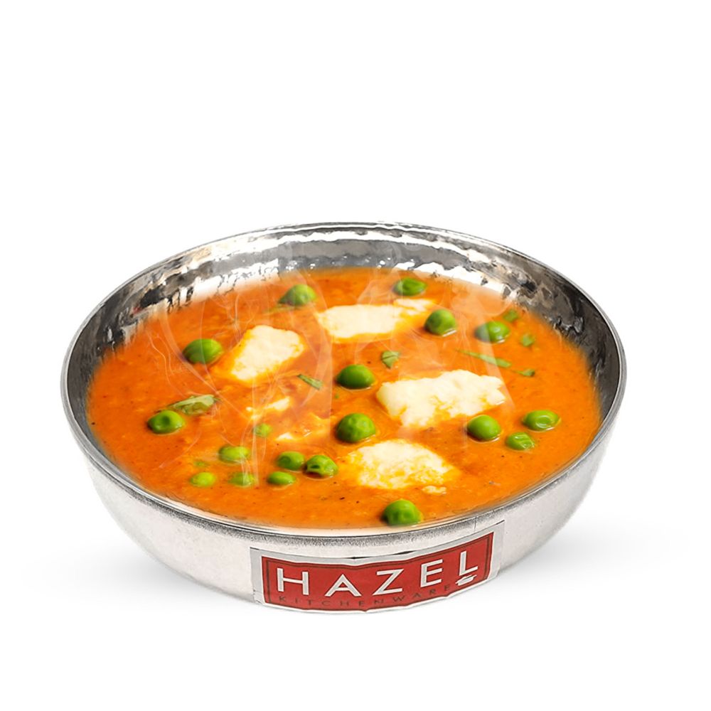 HAZEL Alfa Stainless Steel Hammered Tone Kadai Tasra, Diameter 24.5 cm, 2.25 LTR