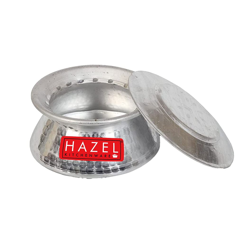 HAZEL Aluminium Hammered Finish Kadhai Handi, 1.4 Liter, Silver