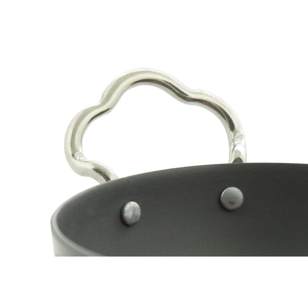 HAZEL 2.3 mm Hard Anodised Small Kadai Aluminium Anodized Frying Baby Kadhai, 450 ml, 13 cm, Black