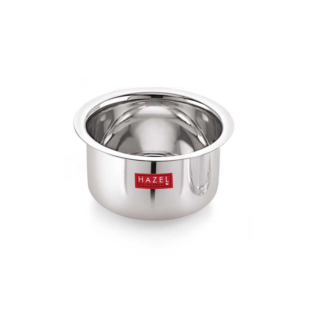 HAZEL Utensils Set for Kitchen | Steel Tope Set with Lid and Heavy Gauge Round Bottom, Set of 1, 1000 ml | Boiling Vessels, Multipurpose Steel Bhagona