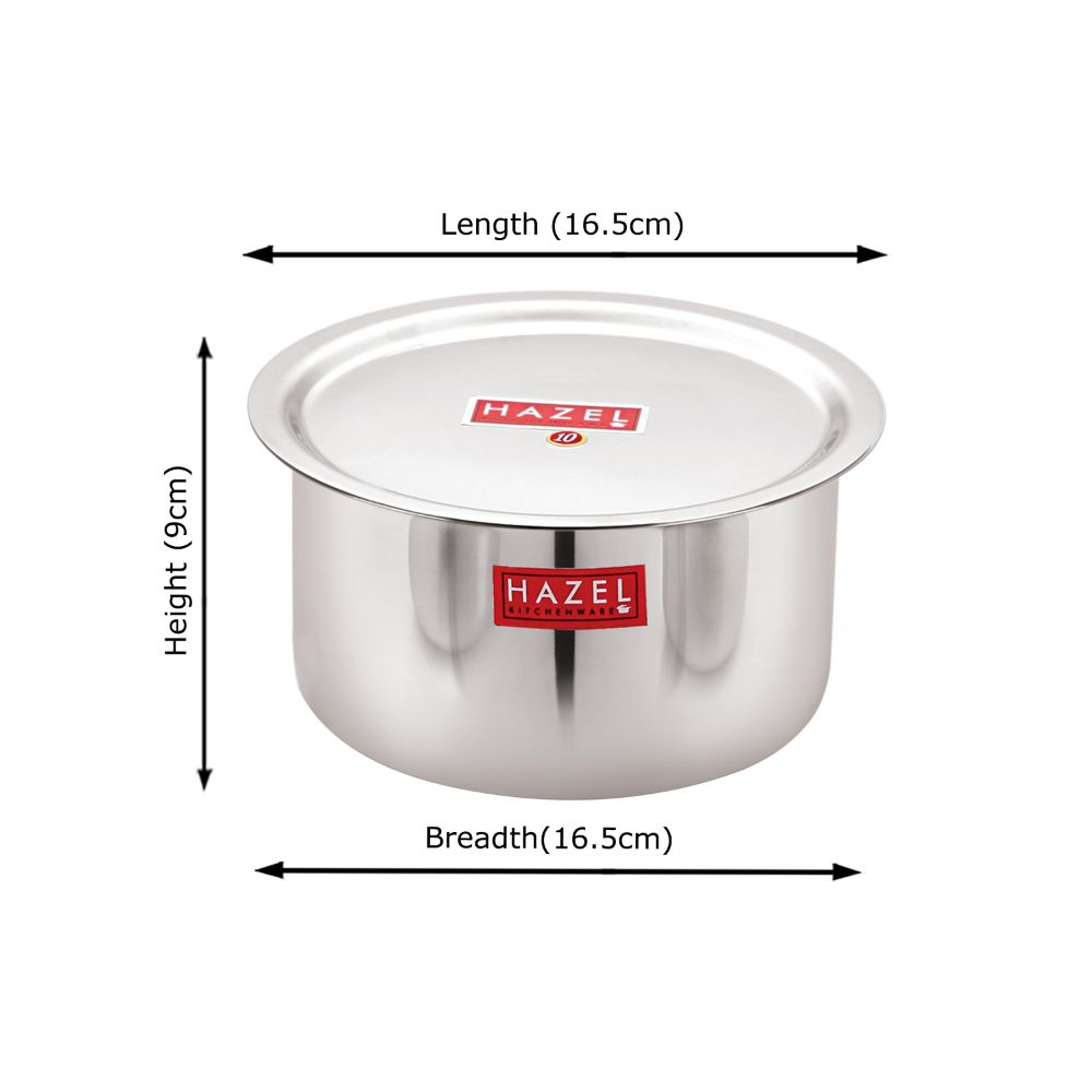 HAZEL Stainless Steel Patila with Premium Heavy Gauge Round | Bhagona for boiling